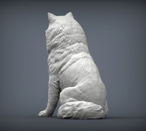 Alaskan Malamute Sculpture (Sitting)