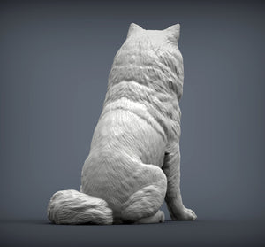 Alaskan Malamute Sculpture (Sitting)
