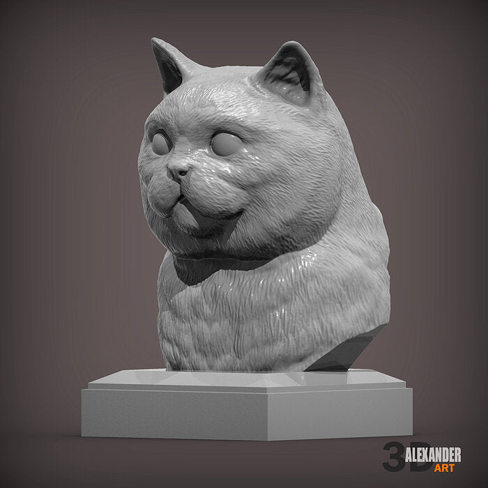 British Shorthair Cat Bust