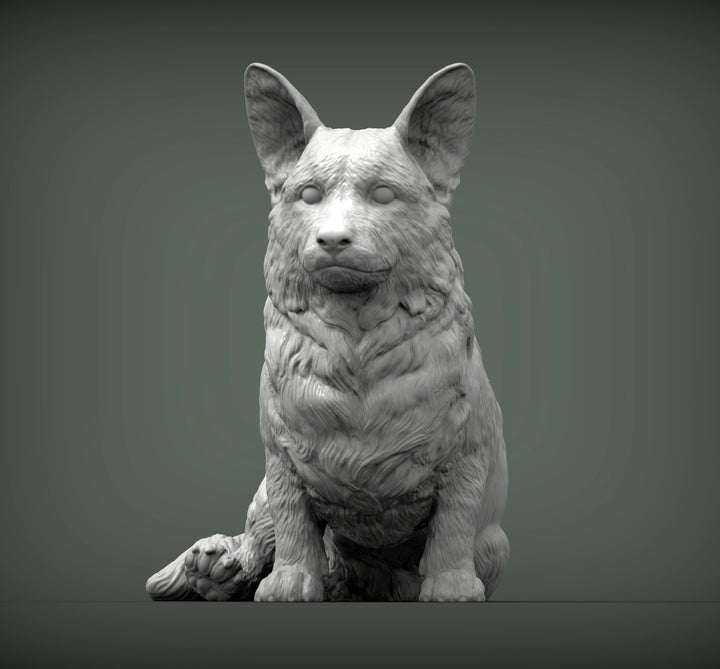 Cardigan Welsh Corgi Sculpture (Sitting)