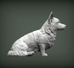 Cardigan Welsh Corgi Sculpture (Sitting)