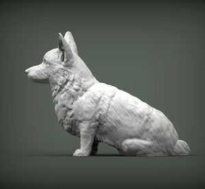Cardigan Welsh Corgi Sculpture (Sitting)