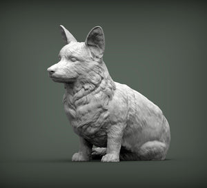 Cardigan Welsh Corgi Sculpture (Sitting)