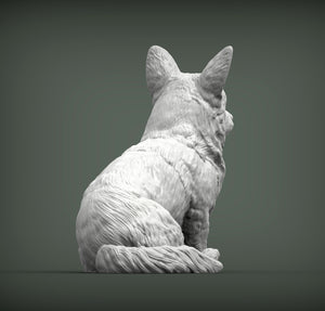 Cardigan Welsh Corgi Sculpture (Sitting)