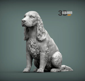 Cocker Spaniel Sculpture (Sitting)