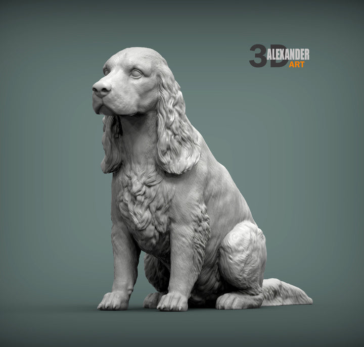 Cocker Spaniel Sculpture (Sitting)