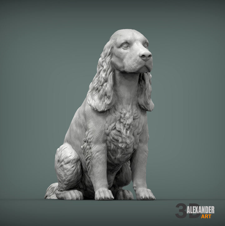 Cocker Spaniel Sculpture (Sitting)