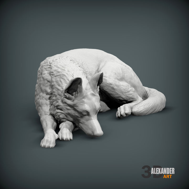 German Shepherd Sculpture (Sleeping)