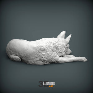 German Shepherd Sculpture (Sleeping)