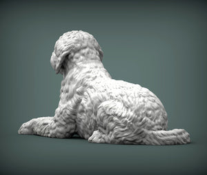 Goldendoodle Sculpture (Lying)