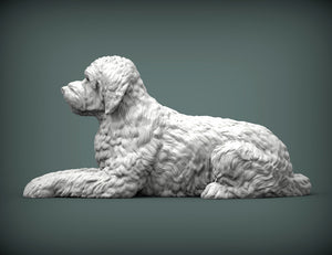 Goldendoodle Sculpture (Lying)