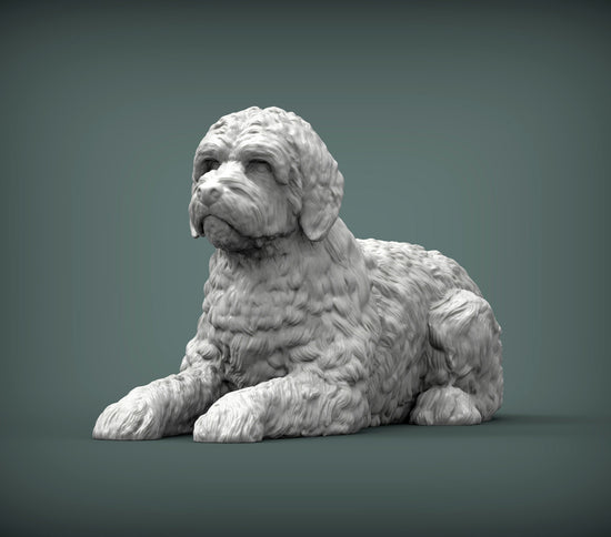 Goldendoodle Sculpture (Lying)