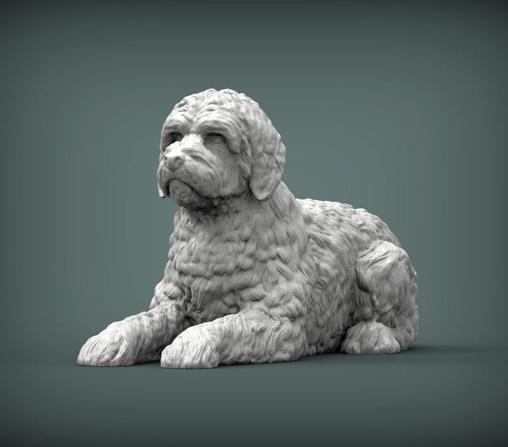 Goldendoodle Sculpture (Lying)