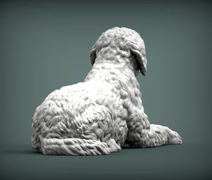 Goldendoodle Sculpture (Lying)