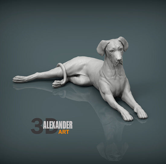 Great Dane Sculpture (Lying)