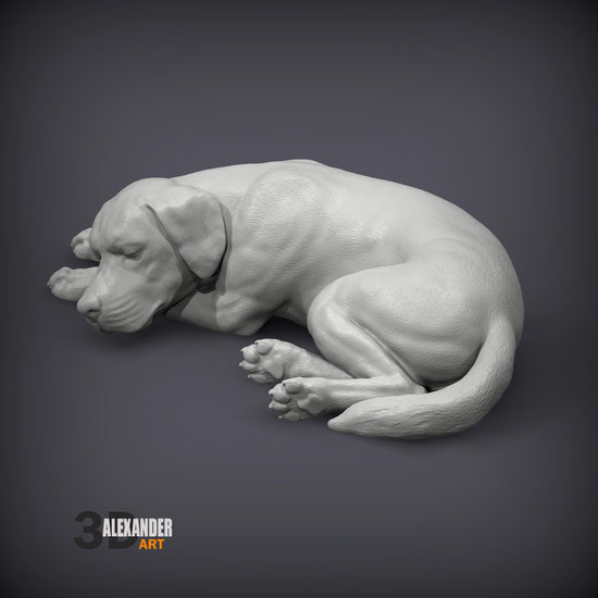 Labrador Figurine Sleeping