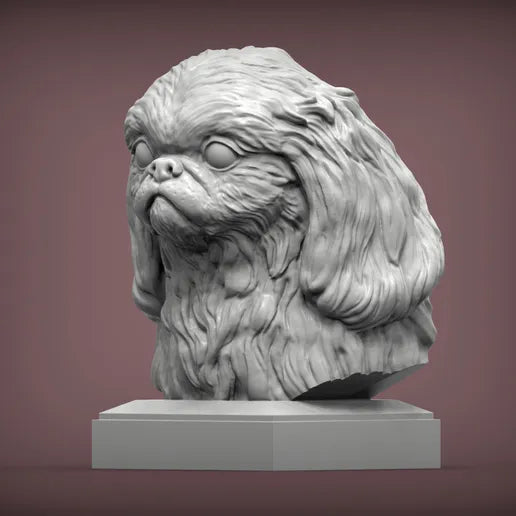 Pekingese Dog Bust