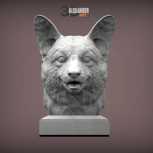 Pembroke Welsh Corgi Bust