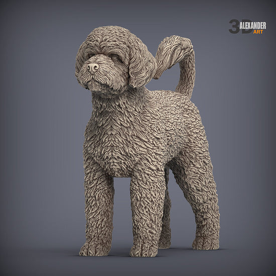 Portuguese Water Dog Sculpture