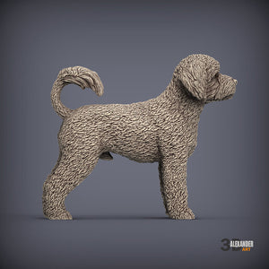 Portuguese Water Dog Sculpture
