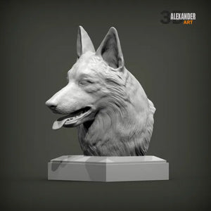 Swiss White Shepherd Bust