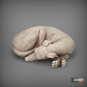 Whippet Sculpture Sleeping