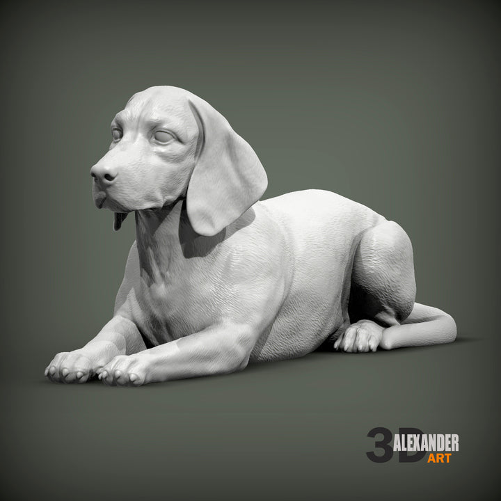 Beagle Sculpture (Lying)