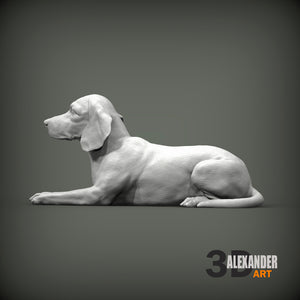 Beagle Sculpture (Lying)