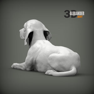 Beagle Sculpture (Lying)