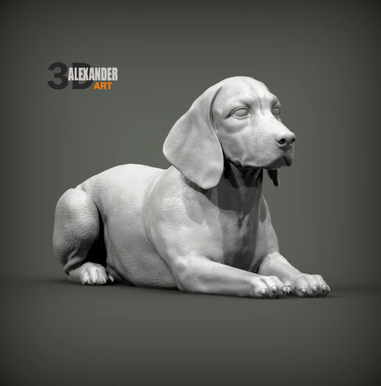 Beagle Sculpture (Lying)