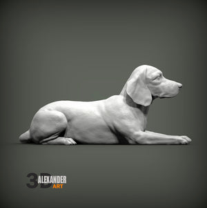 Beagle Sculpture (Lying)
