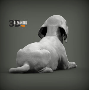 Beagle Sculpture (Lying)