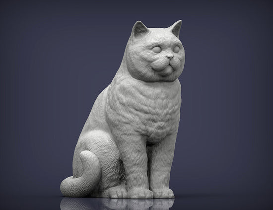 British Shorthair Cat Sculpture (Sitting)