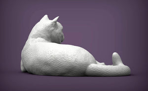 British Shorthair Cat Sculpture (Lying)