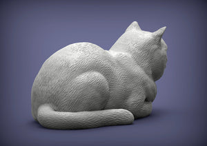 British Shorthair Cat Sculpture (Lying)