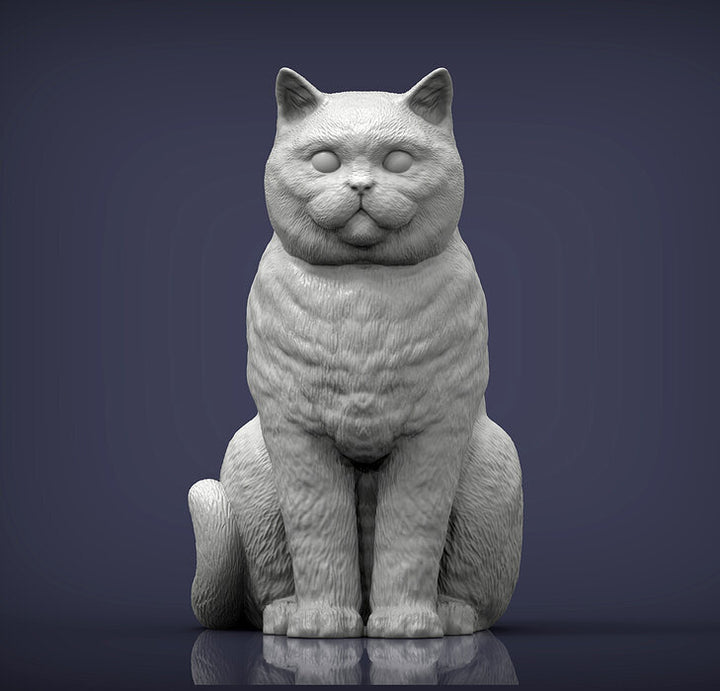 British Shorthair Cat Sculpture (Sitting)