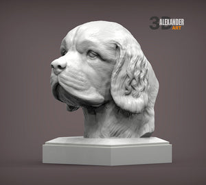 Clumber Spaniel Bust