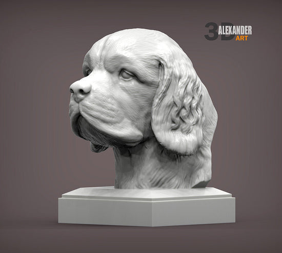 Clumber Spaniel Bust