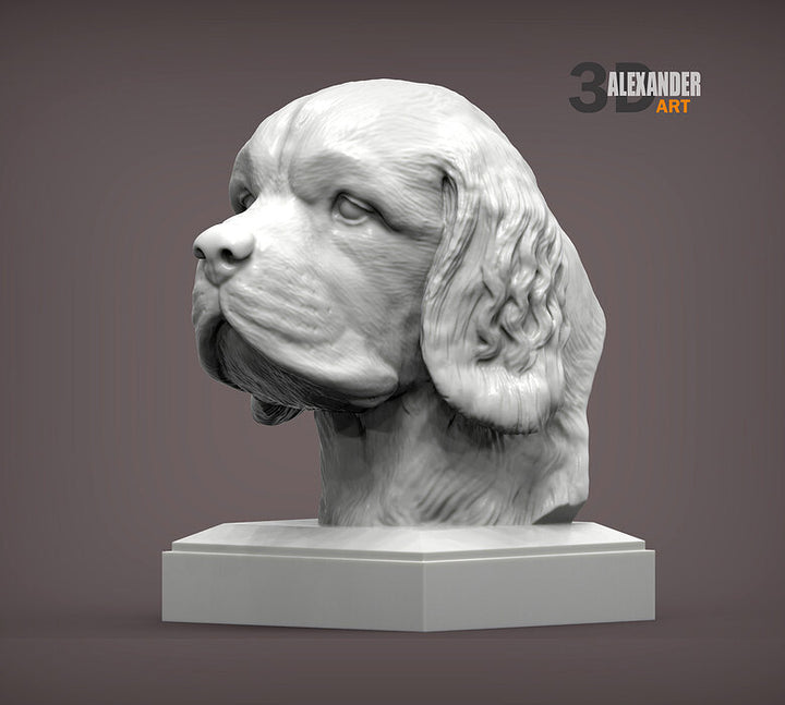 Clumber Spaniel Bust