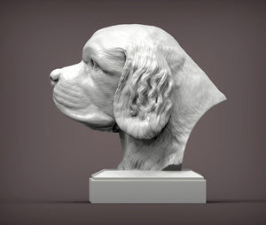 Clumber Spaniel Bust