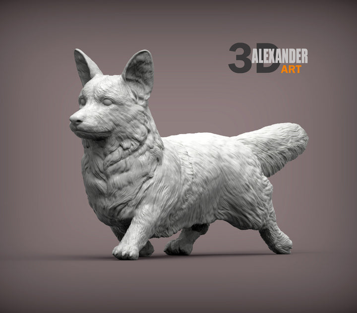 Cardigan Welsh Corgi Sculpture (Running)