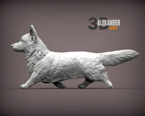 Cardigan Welsh Corgi Sculpture (Running)