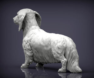 Longhaired Dachshund Sculpture (Standing)