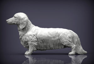 Longhaired Dachshund Sculpture (Standing)