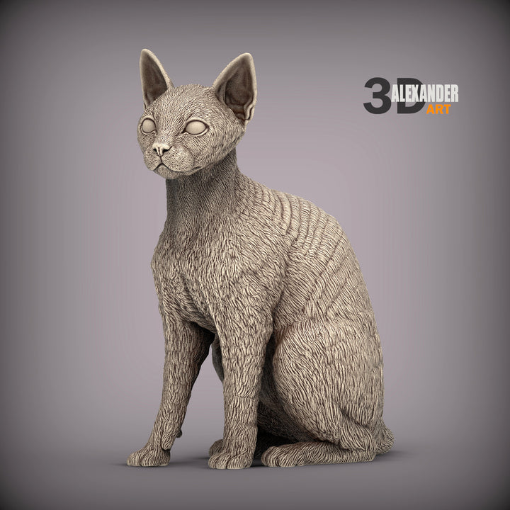 Devon Rex Cat Sculpture