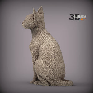 Devon Rex Cat Sculpture