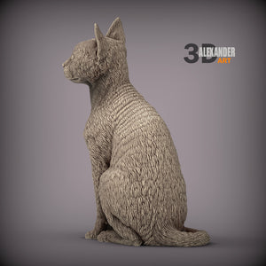 Devon Rex Cat Sculpture