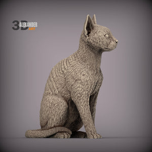 Devon Rex Cat Sculpture