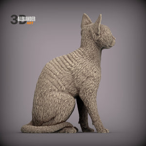 Devon Rex Cat Sculpture