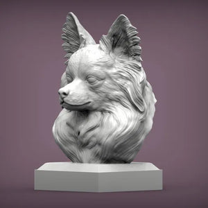 Papillon Dog Bust